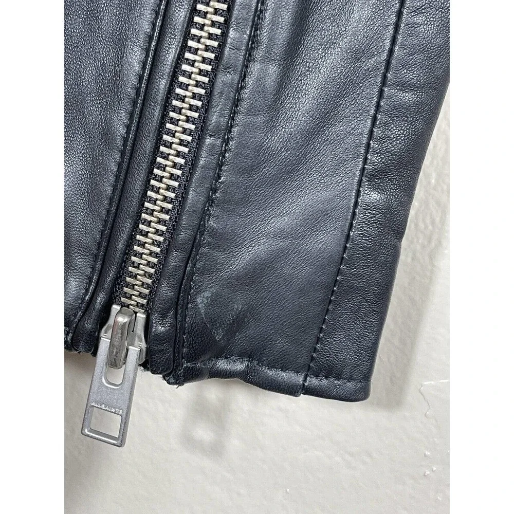 NWOT ALLSAINTS BALFERN LEATHER BIKER WOMEN'S JACKET BLACK SIZE - 0.US/4.UK/32.EU